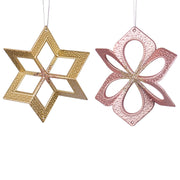 rose gold snowflake orna 2/ass