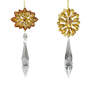 7.48"acrylic gold drop orn 2/asstd
